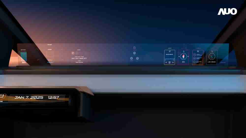 OBPay无界透明显示接口(Horizon Image Glass)透过车运算方案整合仪表板、、、、中控台及副驾显示器，，一体式全景呈现，，，提供乘用者清晰的前方视野、、、行车必要信息与娱乐功能